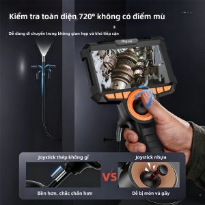 720 °   Camera Nội Soi Khớp Nối Bằng Thép Không Gỉ Cần Điều Khiển Màn Hình HD 4.3 Inch Chống Nước IP67 Dùng Để Kiểm Tra Ống Động Cơ Ô Tô