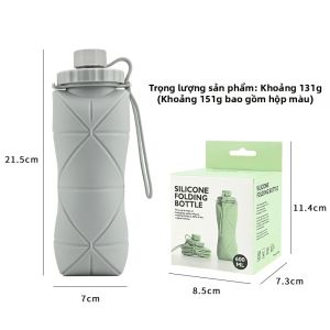 Cốc Nước Gấp Gọn Bằng Silicon Cấp Thực Phẩm Dung Tích Lớn Thân Thiện Với Môi Trường Chịu Nhiệt Tiện Dụng Cho Du Lịch Ngoài Trời & Thể Thao 800ML
