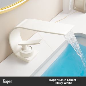 INSIHAY | Cream White Waterfall Brass Faucet