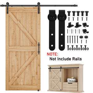 Sliding Barn Door Hardware Kit Smooth and Quiet Barn Door Track Easy to Install For 4/5”to 1-1/8”Wide Door Panel J Shape Hanger
