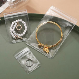 【♡Lovely girls house♡】10Pcs Multi-size PVC Zipper Bag Clear Soft Plastic Bag Sealed Anti-oxidation Jewelry Storage Bag Souvenir Universal Packaging