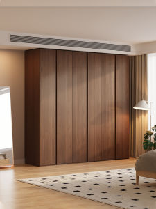 French Vintage Walnut Color Wooden Wardrobe