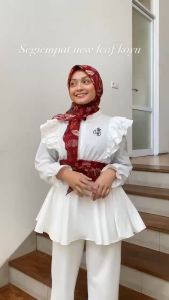 Koyu Hijab Segiempat Motif Viney Jepang New Leaf (Autumn Series)
