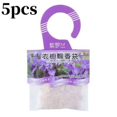 5pcs Wardrobe Fragrance Sachets Smell Incense Hanging Decor Odor Removal Rose Jasmine Lavender Scent Air Freshener for Home Car