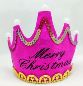 Glowing Merry Christmas And Happy New Year Crown Hat Led Aksesoris Tahun Baru