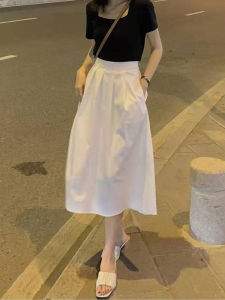 Stylish Niche Short-sleeve T-shirt and High-waist A-line Skirt Set