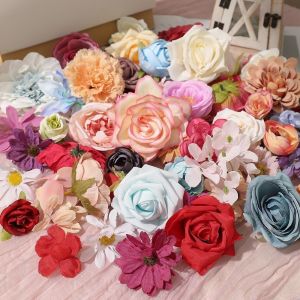 20/40/60/80/100Pcs Random Style Artificial Flowers Mix Fake Flowers for Home Decor Wedding Marriage Decoration DIY Gift Ornament