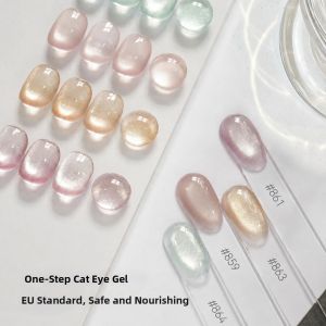 Maychao | Lazy Application Multifunction Glass Pearl Cat Eye Gel Nail Polish Nude Color