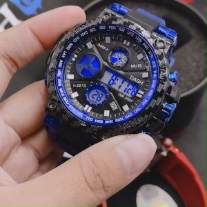 นาฬิกาข้อมือผู้ชาย SPORT DASH รอบปัดลายเคฟล่า สุดเท่ห์ ตั้งปลูก จับเวลา มีไฟ พร้อมส่งในไทย