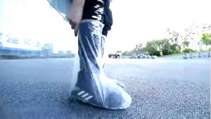 10/50pcs Disposable PE Shoe Covers | Anti-Slip Waterproof Clear/Blue Rain Foot Cover