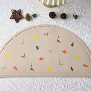 1PCS Silicone Printing Placemat Baby Cartoon Placemat Non-slip Insulated Kitchen Table Mat Easy To Clean and Foldable
