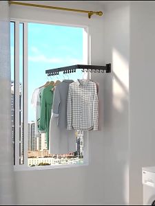 Homepeas® Retractable Clothes Hanger Aluminum Drying Rack Punch/No-punch Folding Wall-mounted Invisible Clothesline Pole Storage Space Save Clothes Rack With Drawer Foldable Garment Rack - Lazada