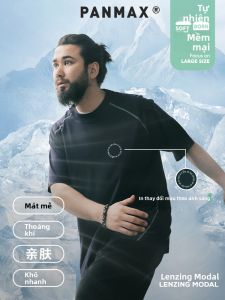 Áo thun tay ngắn Panmax Modal in họa tiết đổi màu mùa hè thời trang rộng rãi thường ngày cho nam cỡ lớn