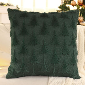 1 PC Christmas Tree Throw Pillow Cover Winter Plush Quilting Christmas Decoration Living Room