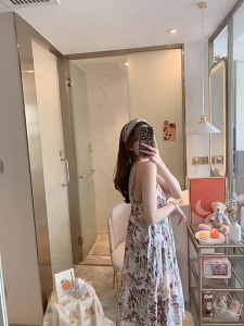 UNINICE [COD] Long Nightdress with New Suspender Loose and Comfortable Pajamas