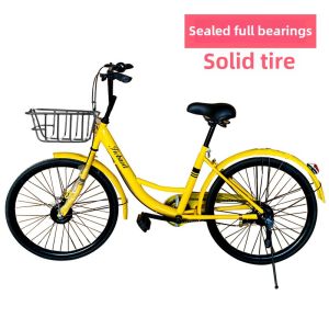 Adult 24-26 Inch Solid Tire Bicycle Commuter Bike Ladies Style Mens Model Full Bearing Yellow Carriage Cycling Equipment