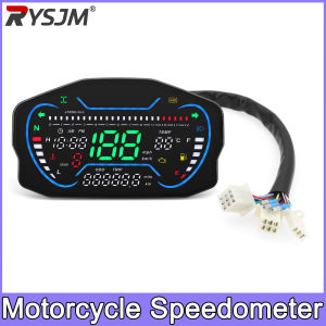 RYSJM | Motorcycle Dashboard Speedometer Universal GPS Speed Meter RPM Meter Green LED Digital Odometer Electric Gauge