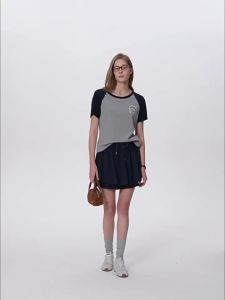 DUSHU | Pony Print Color Block Short Sleeve T-Shirt