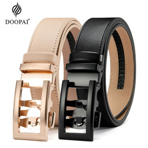 DOOPAI New Mens Belt Hollow Automatic Mens Belt Genuine Leather Luxury Belt For Men Belt Male Strap Male Metal Automatic Buckle