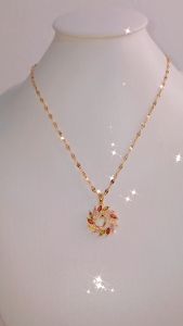 Kalung Titanium Steel 18k Liontin Batu Permata 5A Zircon - HappyRabbit HR11021