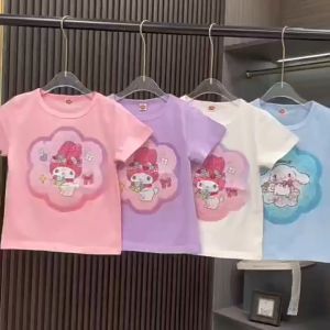 [LEESIRIN] 2-7Yrs Baju Kaos Atasan Anak Perempuan Cartoon Sanrio Kulomi T-shirt Terbaru