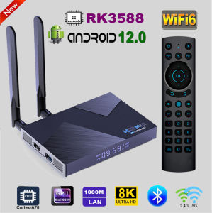 H96 MAX V58 Android 12.0 TV Box RockChip RK3588 Quad Core Cortex A76 DDR4 8K HD 60fps VP9 2.4G&5G WiFi6 Bluetooth 5.0 4GB 8GB 32GB 64GB 1000M Ethernet Smart Media Player Support Voice Assistant 2022 New Set Top Box