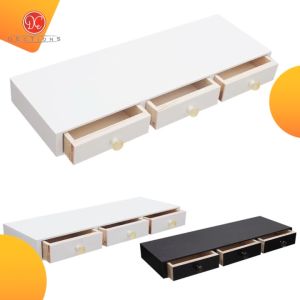 DEcTionS Meja Rias Gantung Minimalis Tempel Dinding 60x20cm / Rak Kosmetik 2 Kotak Laci Penyimpanan