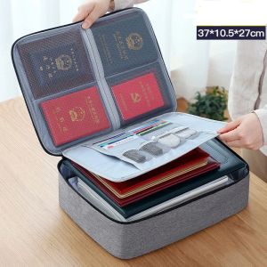 Large Capacity Multi-Layer Document Tickets Storage Bag with lock Certificate File Organizer Case Home Travel Passport Briefcase