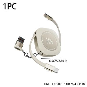 4-in-1 Retractable Multi-Port Adapter Cable for 240W Super Fast Charging  with Thicker Inner Wires