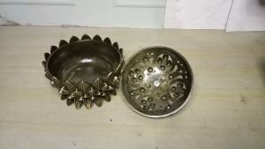 Hiolo Dupa 2 Jam Teratai Ukuran Kecil Tempat Bakar Dupa Aluminum Alloy 6Cm