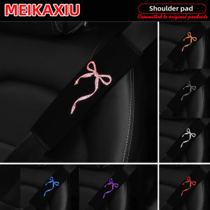 New beautiful large bow bling-bling breathable fabric car seat belt shoulder guard cover seat belt decoration for women
