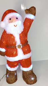 D&D #55-80-1 Acrylic Christmas Standing Santa Claus Red