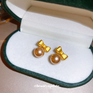 เข็มกลัดสีเงินโบว์หูมุกผู้หญิง