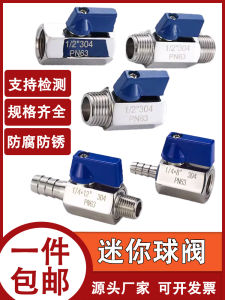 Mini Ball Valve 304 Stainless Steel Double Inner Thread Manual External Internal Thread Hand Operated Floating Ball Valve