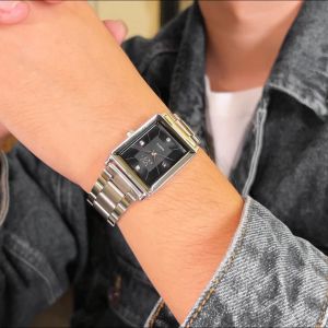 OPK Jam Tangan Pria Dewasa Otomatis Terbaru 2025 Bercahaya Kalender Berlian Persegi Dial Stainless Steel Jam Tangan Tahan Air Mewah