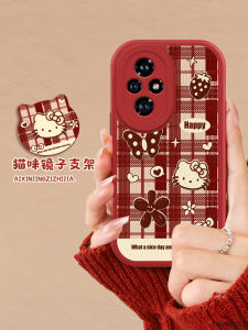 Creative Mirror Stand Suitable for Huawei Honor 200 Phone Case New Honor Kitten 100 Luxury Sheepskin 90/80 Full Edge Protection 70Pro Anti-Fall Soft Shell 60/50SE for Korean Women