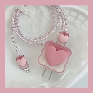 เคส 20W หัวชาร์จ ชุดถนอมสายชาร์จ ชูดเทียบกันรอย สำหรับ ไอโฟน กล่องลายการ์ตูน เคส หัวชาร์จ ชุดถนอมสายชาร์จ ชูดเทียบกันสายหักงอ