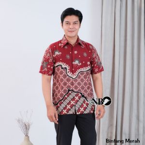 Fashion Kemeja Pria dan Wanita Batik Katun Premium Kekinian Lengan Pendek Ukuran M L XL XXL