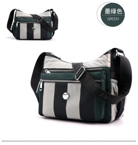 Korean Style Lightweight Oxford Cloth Stripe Canvas Crossbody Bag Womens Versatile Single Shoulder Bag Casual Tote Handbag