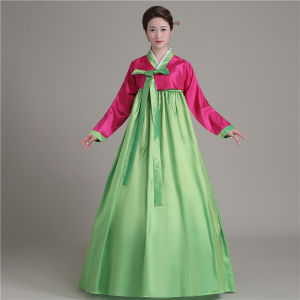 Korean Performance Wear Ethnic Minority Costume South Korea Traditional Dance Hanbok Womens Long Present Performance Costume Adult