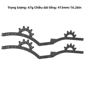 Bộ Khung Sườn Sợi Carbon LCG Dành Cho Xe RC Crawler 1/10 SCX10 II Capra VS4-10 Comp - Giá Đỡ Servo Delrin Khung Lắp Ráp DIY