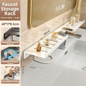 YISEN | Wall-Free Bathroom Organizer Rack Water Tap Storage Shelf