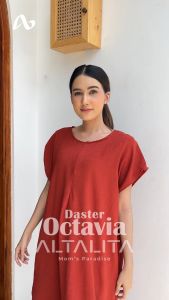 Altalita - Daster Octavia Cringkle Airflow Polos Busui Jumbo Lengan Pendek Selutut Premium