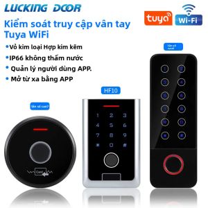 Bàn Phím Điều Khiển Truy Cập Bằng Vân Tay Thông Minh Metal Tuya Smart Home RFID Kết Nối WIFI 2.4G Đầu Đọc Wiegand 26-44 56 Kèm Thẻ Quản Trị Và Hỗ Trợ Cảm Biến Cửa