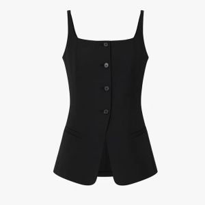 Kendall Summer 2025 New Womens Fashion A-Line Skirt Vest Strap Top Waist-Cinching Street Style Polyester Wool Blend Single Piece