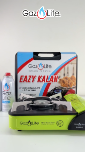 Gaz Lite Green Eazy Kalan (Portable LPG Stove) + 2 Gaz Lite Mate 230g LPG Cylinders