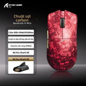 ATTACK SHARK | Chuột Chơi Game Không Dây ATTACK SHARK X11 ULTRA Siêu Nhẹ 59g Ba Chế Độ 42000 DPI Sợi Carbon PAW3950MAX Phủ Kim Loại Nano 8K