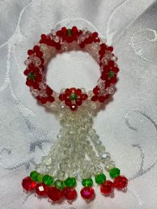 พวงมาลัยคริสตัลพวงเล็ก ดอกไม้ข้าวหลามตัด อุบะคริสตัล 5 ชาย