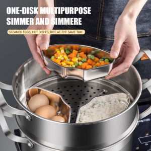 AN Kemasan Piring Kukus Bentuk Kipas Pengukus Telur Stainless Steel Kotak Penjaga Kesegaran COD