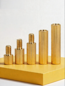 BAIRUITE | Round Double Passage Knurled Copper Stand Column